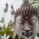 Boucles d'oreilles "L'éventail et Buddha"